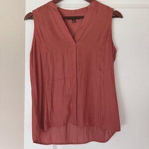 Banana Republic Womens Sleeveless Blouse Burnt Orange